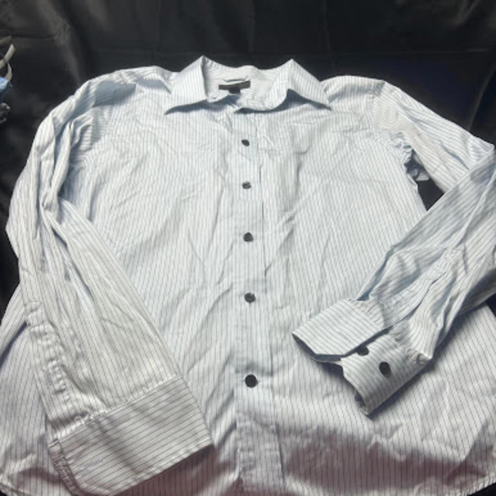 Express Design Studio MENS long sleeve blue and black striped button‎ up